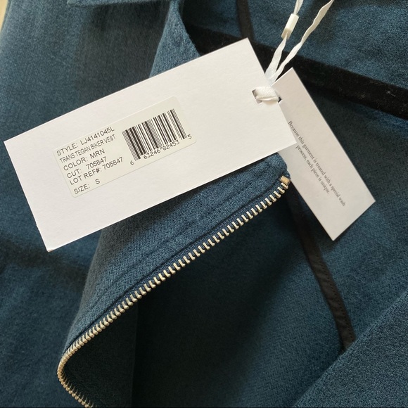 NEW Elizabeth And James  Blue Tegan Biker Vest - Picture 8 of 8